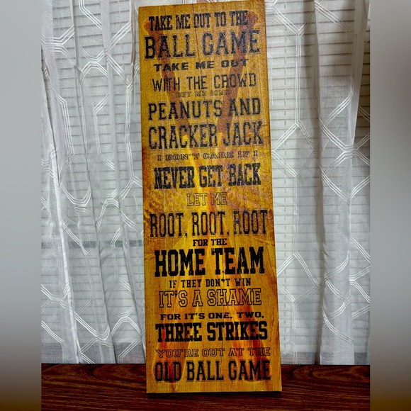 Take me out to the ball game lyrics stretched canvas picture, mancave  PLAY BALL - Picture 1 of 7